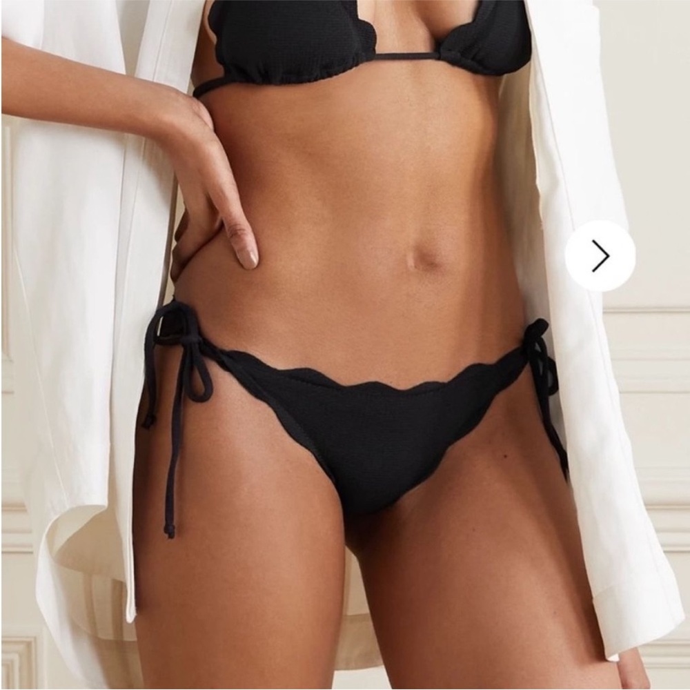 Marysia Mott string bikini bottom in black, M, new with tags